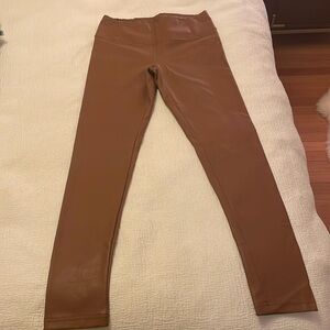 Vegan Carmel leather leggings - size small